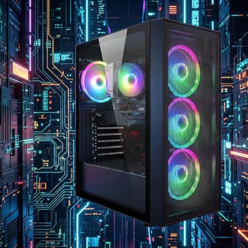 Image of STGAubron Gaming PC Computer Desktop, AMD Ryzen 7 5700G up to 4.6G, GeForce RTX 3050 6G, 16G DDR4, 1T SSD, WiFi 6, BT 5.2, RGB Fan x4, Windows 11 Home