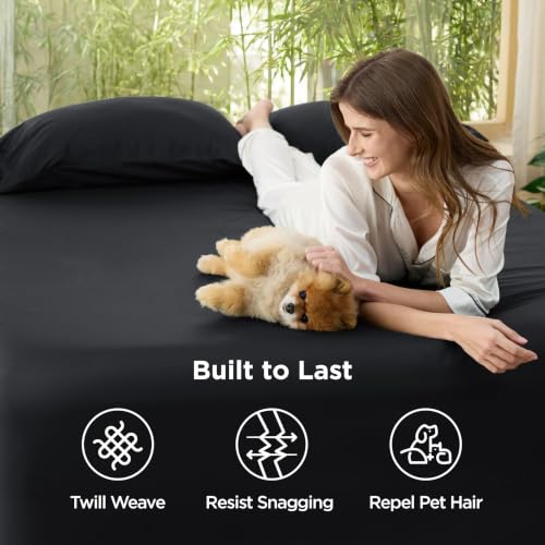 Image of Bedsure PureWoven King Fitted Sheet Qnly, 100% Rayon Derived from Bamboo