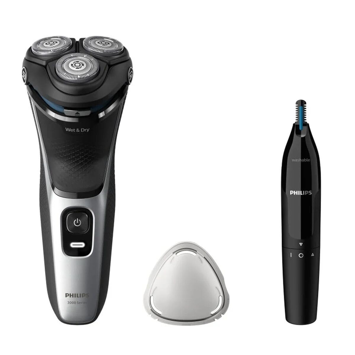 Philips S3143/02 Rotationsrasierer, nass und trocken, Schwarz, Silber