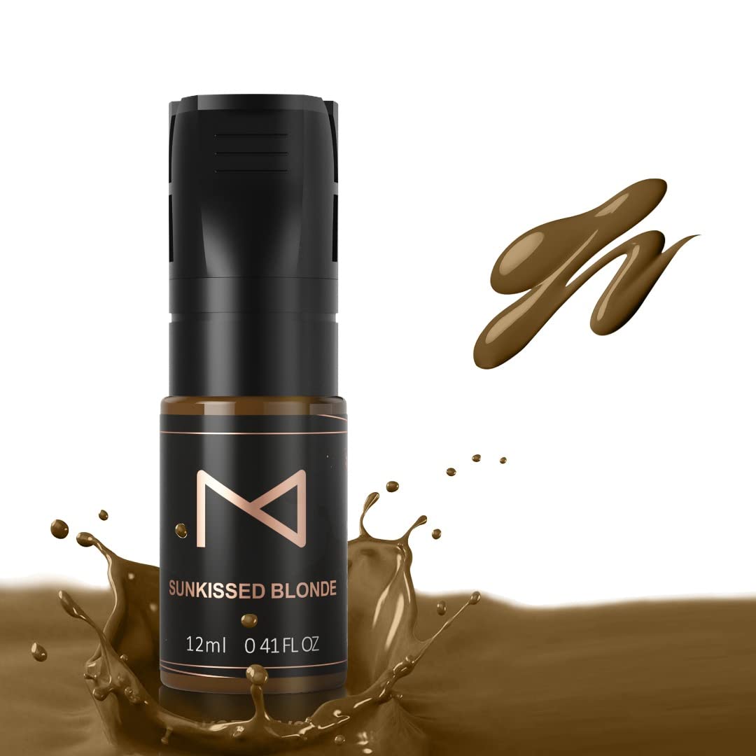 M Cosmetic Liquid Pigment for Eyebrows Machine Use Permanent Makeup Tattoo Ink Color Set 12ml (Sunkissed Blonde)-image-3