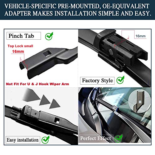 Oem Windshield Wiper Blade Replacement For Vw Volkswagen Jetta Cc Passat 2011 2012 2013 2014 2015 2016 2017 2018 2019 -Original Factory Quality 24"+19" (Set Of 2) Top Lock 16Mm #TOP2