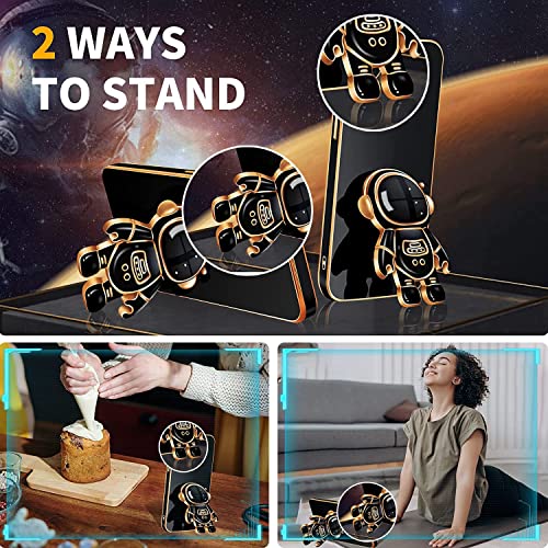 Image of for Samsung Galaxy A73 5G Case Cute 3D Astronaut Stand Design Camera Protection Shockproof Soft Back Cover (for Samsung Galaxy A73 5G, Black)