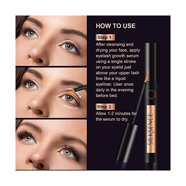 SILKSENCE Eyelash Growth Serum for Lash and Brow Irritation Free Formula (5ML)
