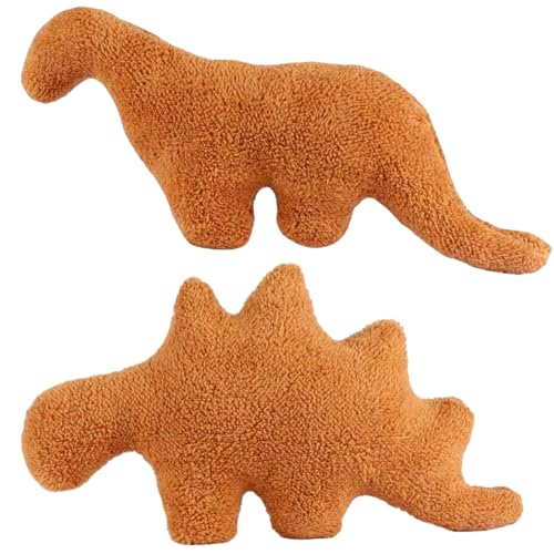 2 Stück Dino Chicken Nugget Plüsch Set, Dino Nugget Kissen, Stofftier...