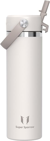 Sparrow SwivelSip Botella Termica - Botella Agua Acero Inoxidable Boca Ancha con Pajita - 750ml - Sin BPA y Antifugas - para Deporte, Gimnasio, Oficina, Yoga, Ciclismo - 1