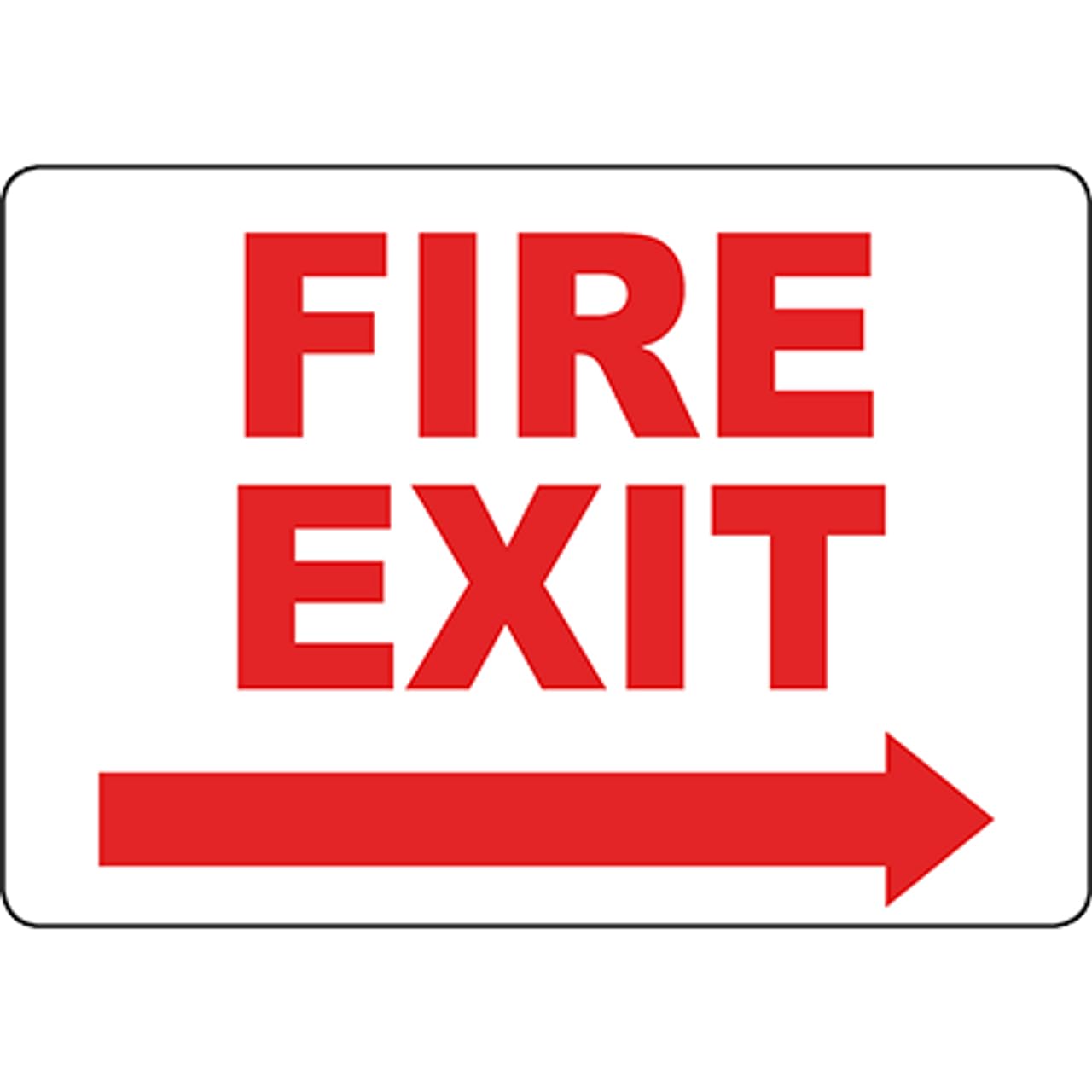Fire Emergency Exit Right Arrow Direction Red Word Guide Sign 12x8 Inch