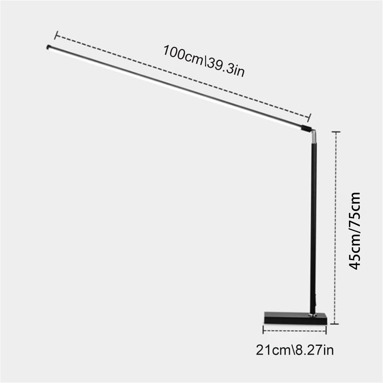 LED Schreibtischlampe Dimmbar mit Fernbedienung Tischlampe Einziehbar Metall mit Stecker & Kabel Schalter Leselampe Moderne 350° Drehbar Langarm Stufenlos Dimmbar Tischbeleuchtung für Büro (Schwarz)