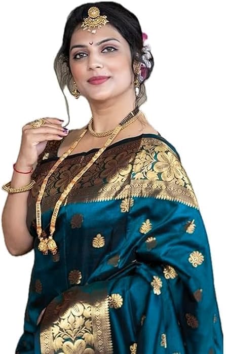 Women's Pure Soft Silk Saree With Blouse Piece For Wedding