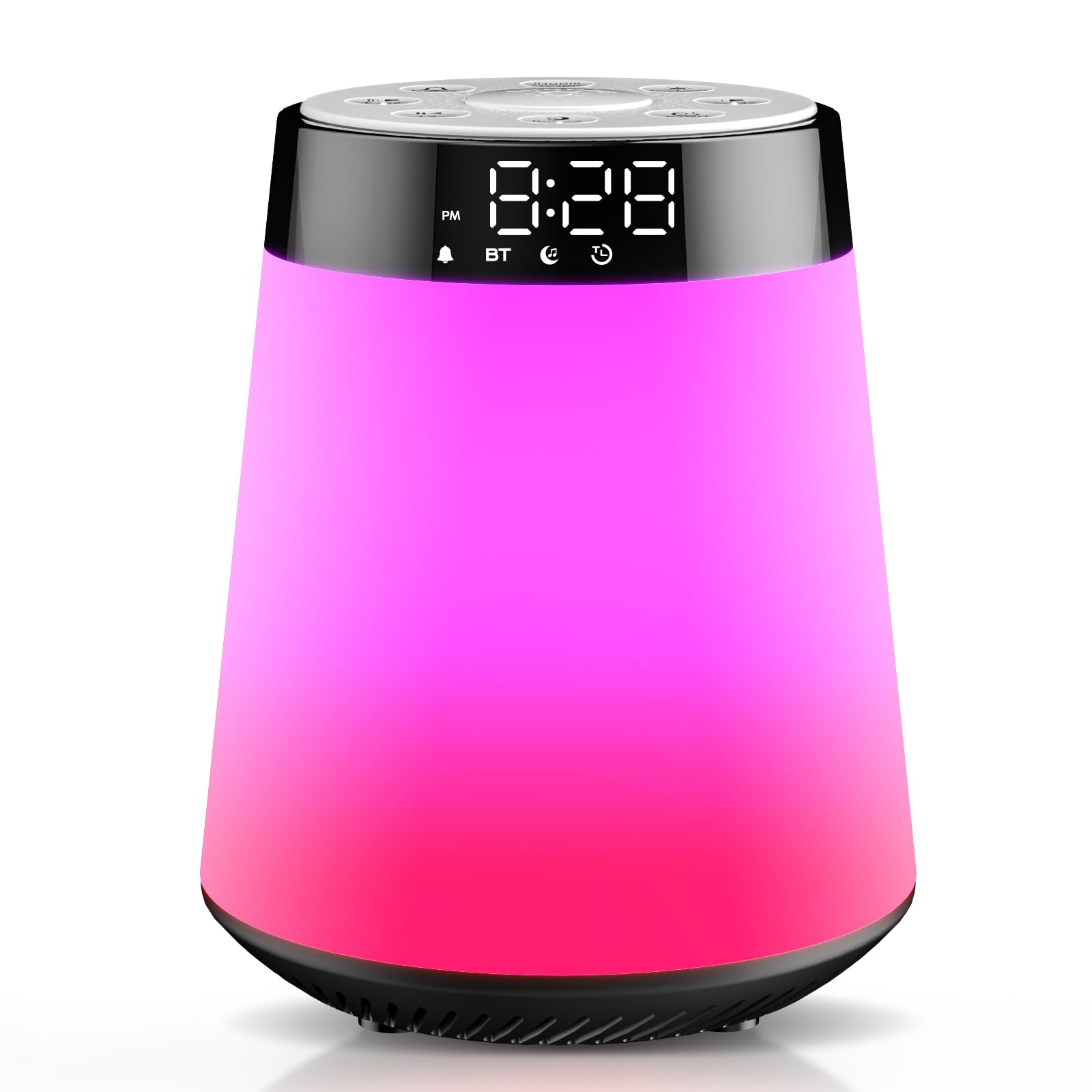 Sunrise Alarm Clock Sunlight Wake Up Light, White Noise Machine with 30 Soothing Sounds, 12 Dimmable Night Light, Digital Bedside Lamp Bluetooth Speaker Alarm Clock for Kids, Teenagers, Heavy Sleepers