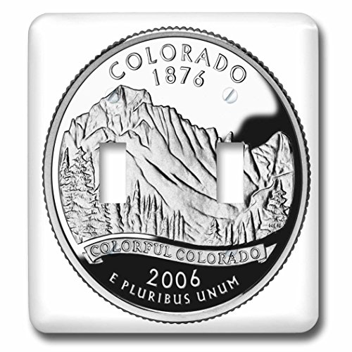 Interrupteur double Colorado 3dRose lsp_55387_2 pour masquer plaque usée