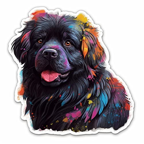 Image of Yoonek Graphics Newfoundland Dog Vinyl Decal Sticker for Car, Laptop, Tumbler, More. #009827-4 inch