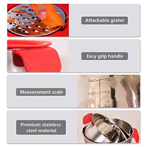 Tigela de mistura em aço inoxidável para salada Tigelas com tampa hermética com centro removível Tig