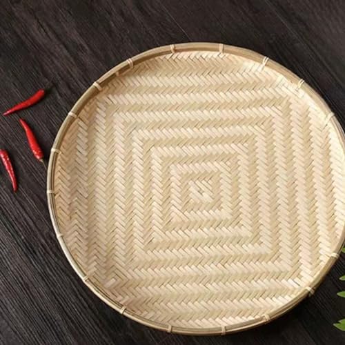 Cesta de frutas de bambú con tapa y diseño artesanal para mesa 6