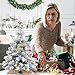 Mini Christmas Tree with Lights,24In/2ft Snow Flocked Pre-lit Tabletop Christmas Tree with 19 Decorations,Artificial Small DIY Decor for Table Desk Home