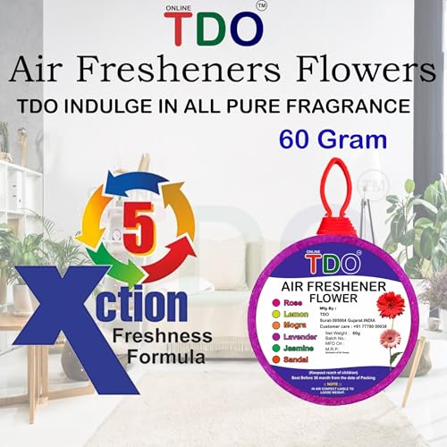 Image of TDO Toilet Bathroom Air Freshener Flowers block Rose, Jasmine,Lemon, Mogra,Sandal, Lavender Fragrances Pantry, Bathroom, Toilet, Wardrobe, wash Basin Pack Of 12 Each 60 Gram