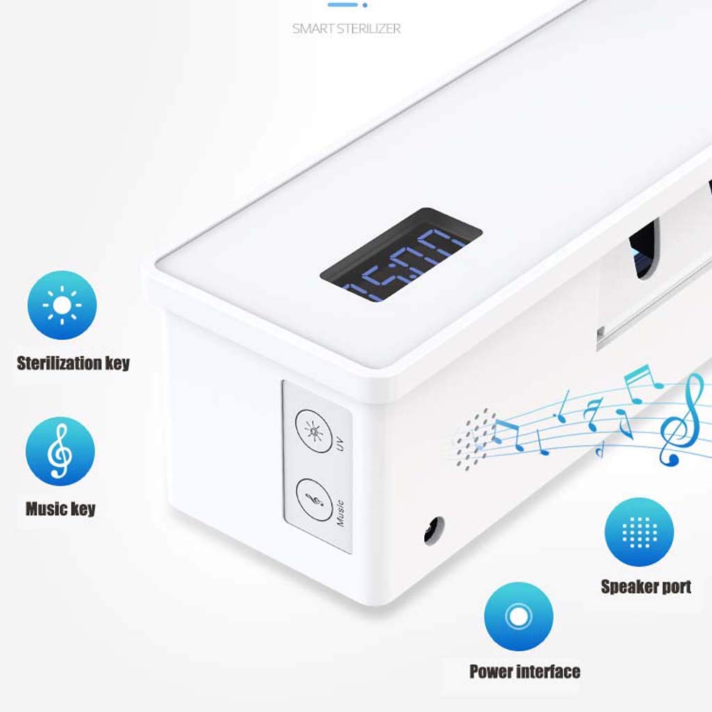 TJH Esterilizador eléctrico Inteligente con Cepillo de Dientes UV, Esterilización secando múltiples bastidores de cepillos de Dientes, Caja de Almacenamiento de Cepillo de Dientes de Pared