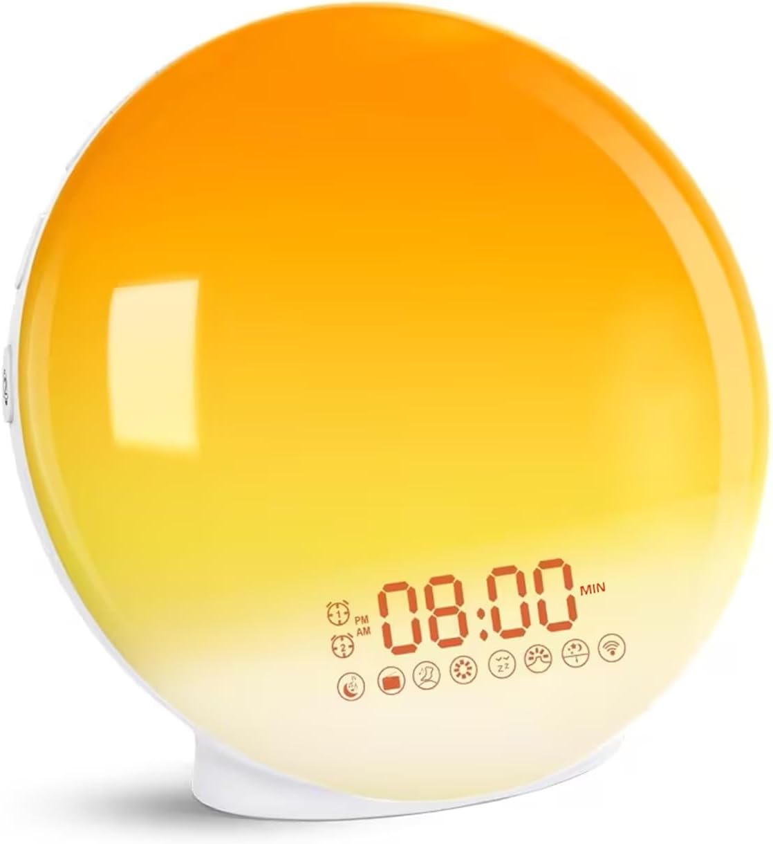 Sunrise Alarm Clock Radio for Bedrooms with 7 Color Night Light, Dual Alarm, Dimmer, White Noise Sound Machine, Wake Up Light Alarm Clocks, Ideal Gifts for Women and Men