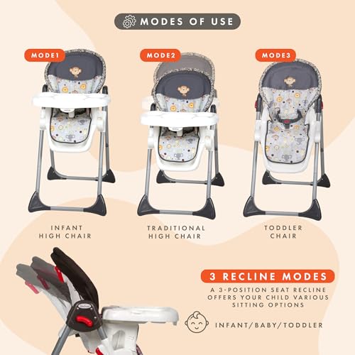 Image of Baby Trend Sit-Right High Chair, Bobble Heads