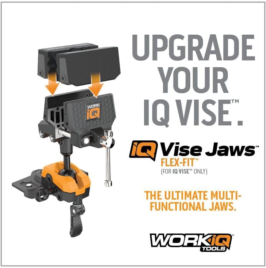 Flex Fit Vise Jaws | Reversible Multi-Functional Jaws | Non-Marring Textured Rubber, 4 Vertical & 3 Horizontal Grooves and 160° Angled Groove for Optimal Performance