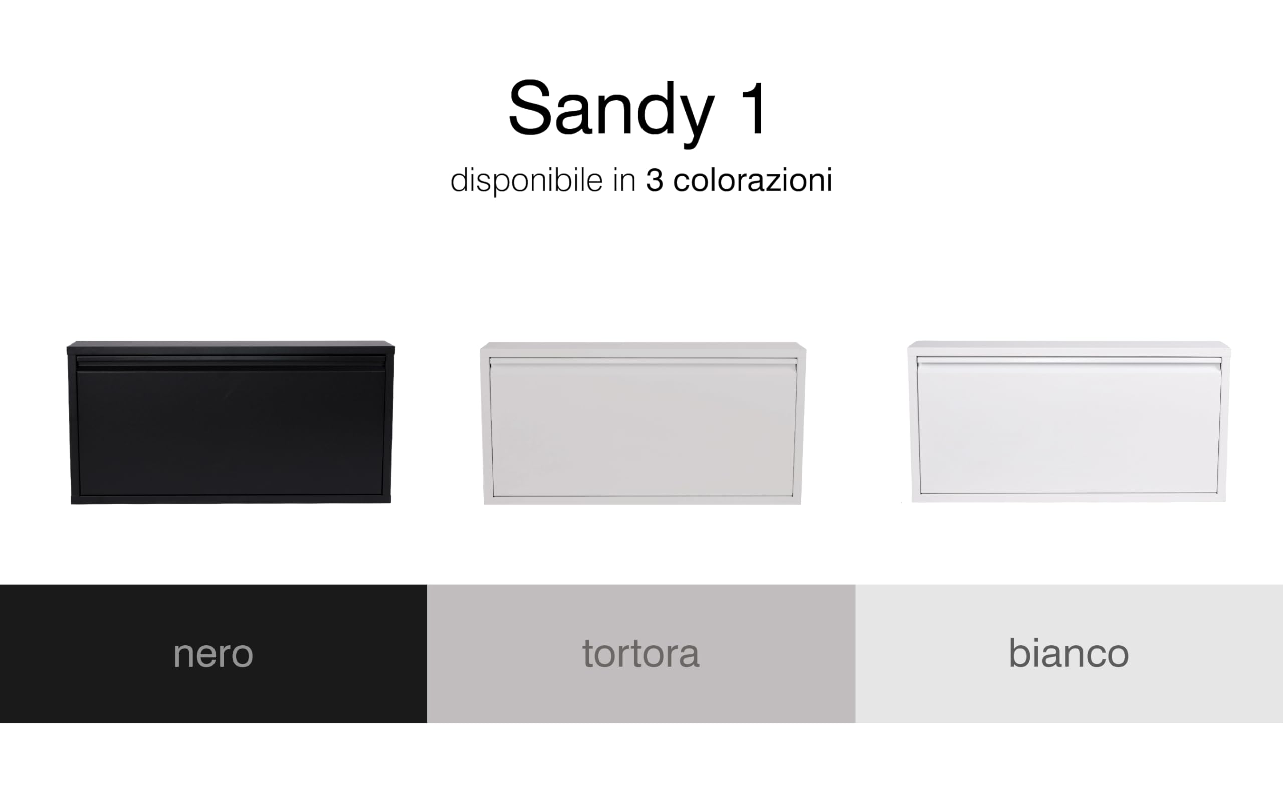 Scarpiera Salvaspazio Slim Nera, Portascarpe a Ribalta 1 Anta in Metallo | Già Montata, Interni/Esterni, P75 x L12,5 x H37,5 cm