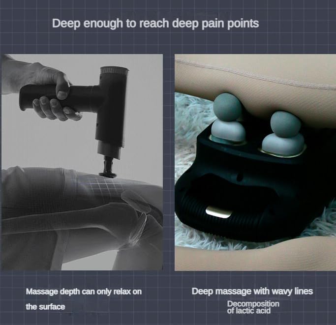 Miniatura 4 de Pistola de masaje multifuncional, masajeador de percusión de tejido profundo muscular para atletas para cualquier alivio del dolor, pantalla LED, 4