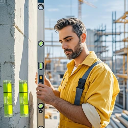 Mini Wasserwaage,10 Stück 9,5x34mm Blase Kleine Ebene Instrument Balance Bubble Small Level,für Nivellierung Kamera Stativ Teleskop Werkstatt Drehteller,Hängende Ebenen Mark Messgeräte