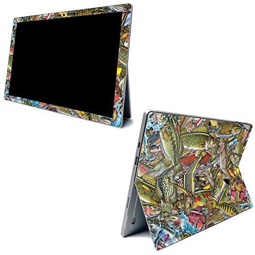 Image of MightySkins Carbon Fiber Skin for Microsoft Surface Pro 7 - Fish Puzzle | Textured Carbon Fiber Finish | Easy to Apply, Remove, and Change Styles | Made in The USA (CF-MISURPR7-Fish Puzzle)