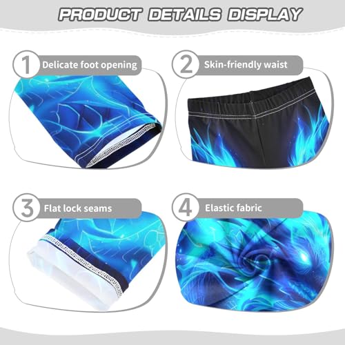 Girls' Leggings Blue Flame Dragon Kids Yoga Tights Pants 1 Pack 208561373