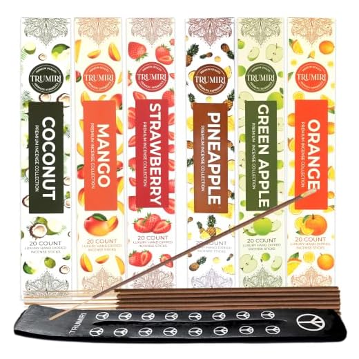 Hem Incense Sticks Variety Pack #15 and Incense Stick Holder Bundle with 5 Popular Flavor Themed Fragrances