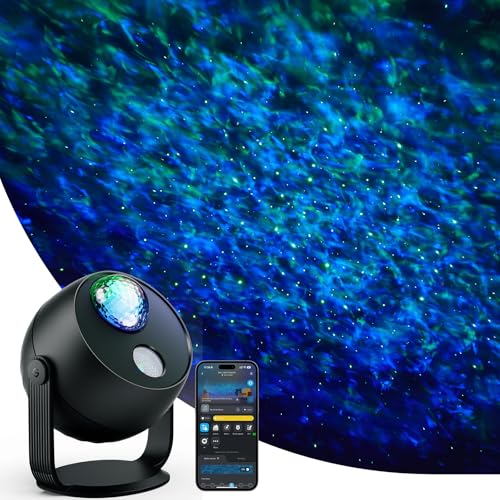 Govee Star Light Projector, Ocean Wave Projector with Dynamic Ripple Effects, Works with Matter & Alexa, 40+ Scene Modes, 18 White Noise Options, LED Night Light for Bedroom (No Power Adapter)