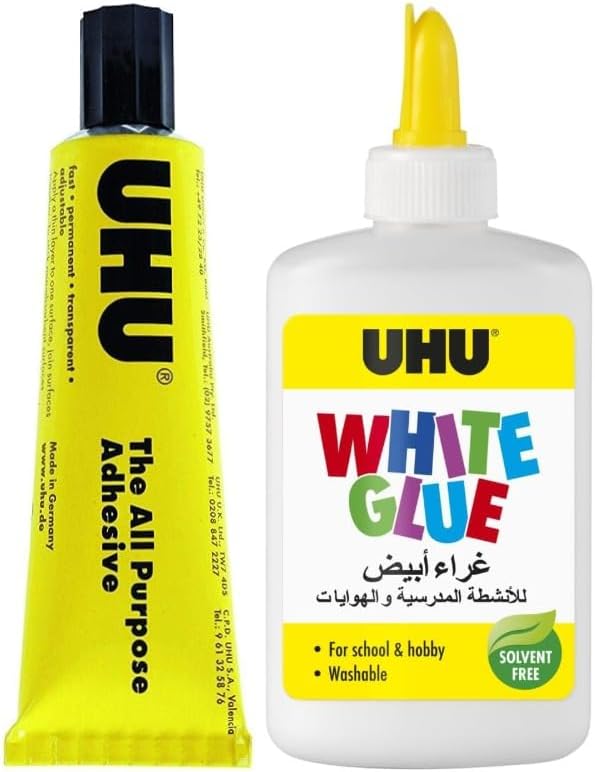 UHU White Glue 122 ML + UHU All Purpose Adhesive Glue Tube 125 ML