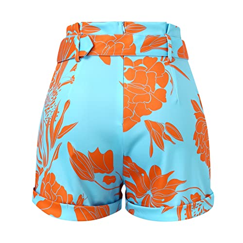Ensemble short décontracté femme floral avec ceinture chic à la taille - 5