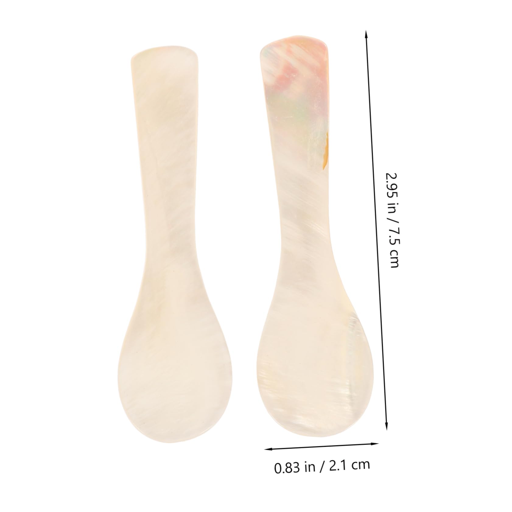 STOBAZA Elegant Shell Spoon Set 2pc Dinner Spoons for Caviar Dessert Ice Cream and Egg Serving