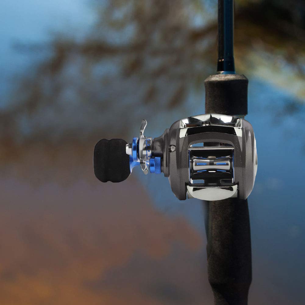 Wakects Carrete de Pesca Baitcasting 12+1BB, Carrete de Pesca de Mar de Metal con Potencia de Arrastre de 10 Kg, para Diseño de Cuerpo Ancho de Gran Capacidad para Mano Derecha