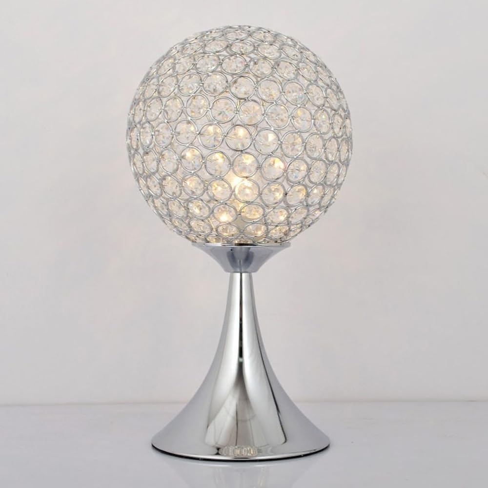Dfaeekiyo One Color Modern Simple Nightstand Lights Table Lamp Desk Ball Crystal Bedroom Bedside Lighting For Office Hallway