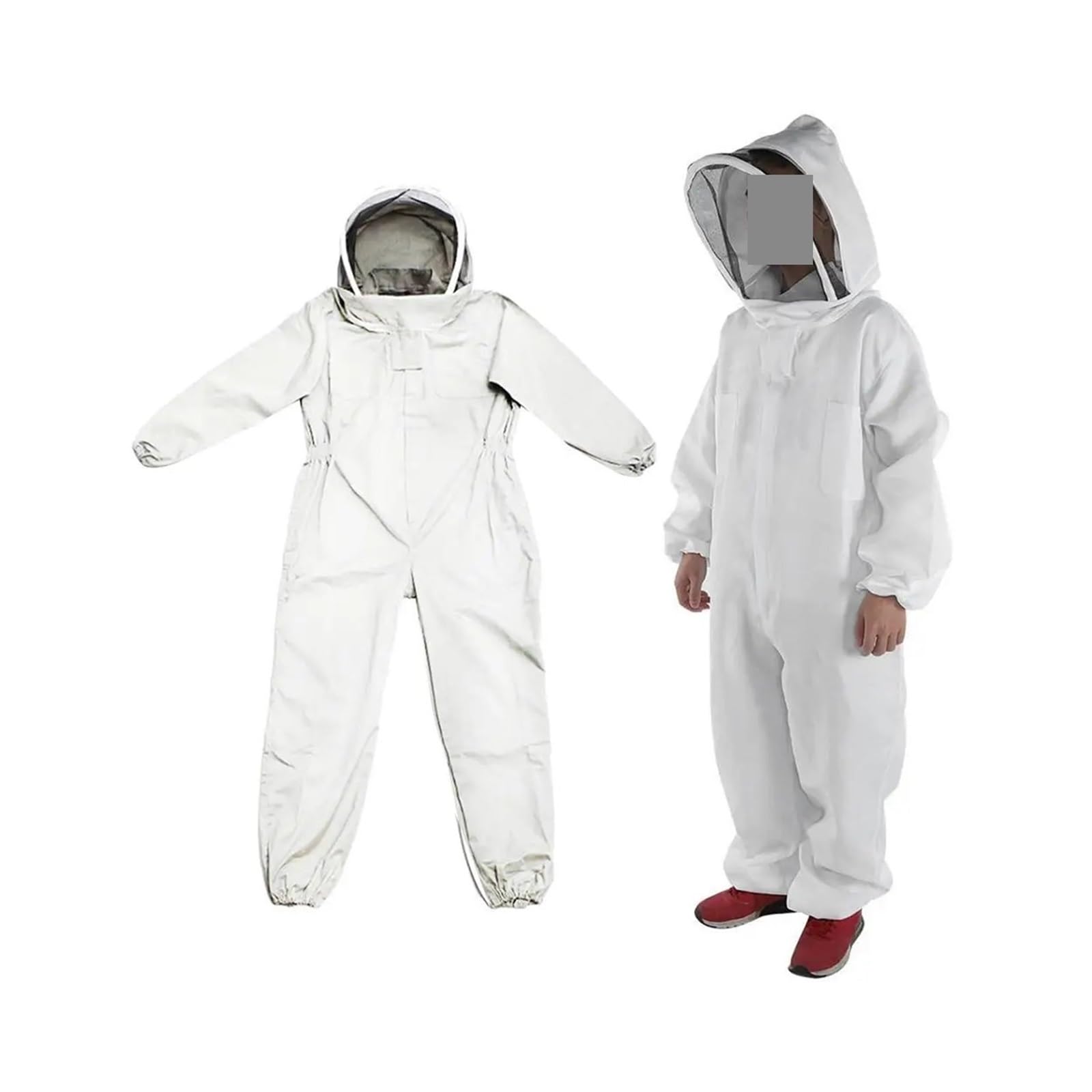 Imker-Schutzanzug, Professioneller Imkeranzug, Ganzkörperanzug mit Kapuze, Schleierhut, Jugendbienenhaus, Imker-Outfit, Jacke(XL 175-185cm)