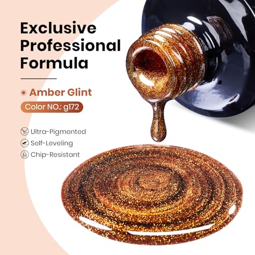 Image of Beetles Brown Cat Eye Gel Nail Polish - Amber Glint Cat Eye Gel Polish, 15ML Brown Gold Powder Magnetic Glitter Gel Polish Soak Off UV French Nail Art Salon DIY Manicure Gift for Women | Brown Gold Powder Magnetic Glitter Gel Polish Soak Off UV French Nail Art Salon DIY Manicure Gift for Women
