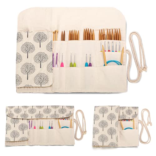 image for Teamoy Knitting Needles Holder Case(up to 11 Inches), Rolling Organize