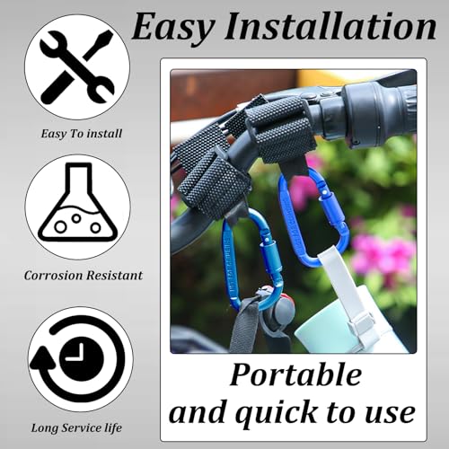 Image of UTV Roll Cage Hooks for Hanging Helmets, Headsets, Goggles, 1.5 inch to 2 inch SXS Roll Bar Mount Hook Hanger Compatible with Polaris, RZR, Can Am(2PCS,Blue)