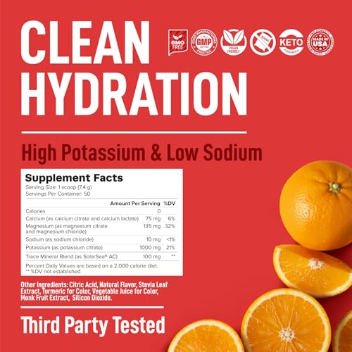 Image of Keppi Electrolytes Powder - Orange Flavor 50 Servings - Electrolytes Powder No Sugar with Potassium, Magnesium, Sodium - Sugar Free Electrolytes for Keto, Fasting & Hydration - Clean Electrolyte Drink