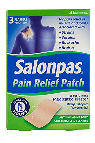 Salonpas Pain Relief Patch - 3 Pack - Medicated Plaster for Joint & Muscle Pain 3735003
