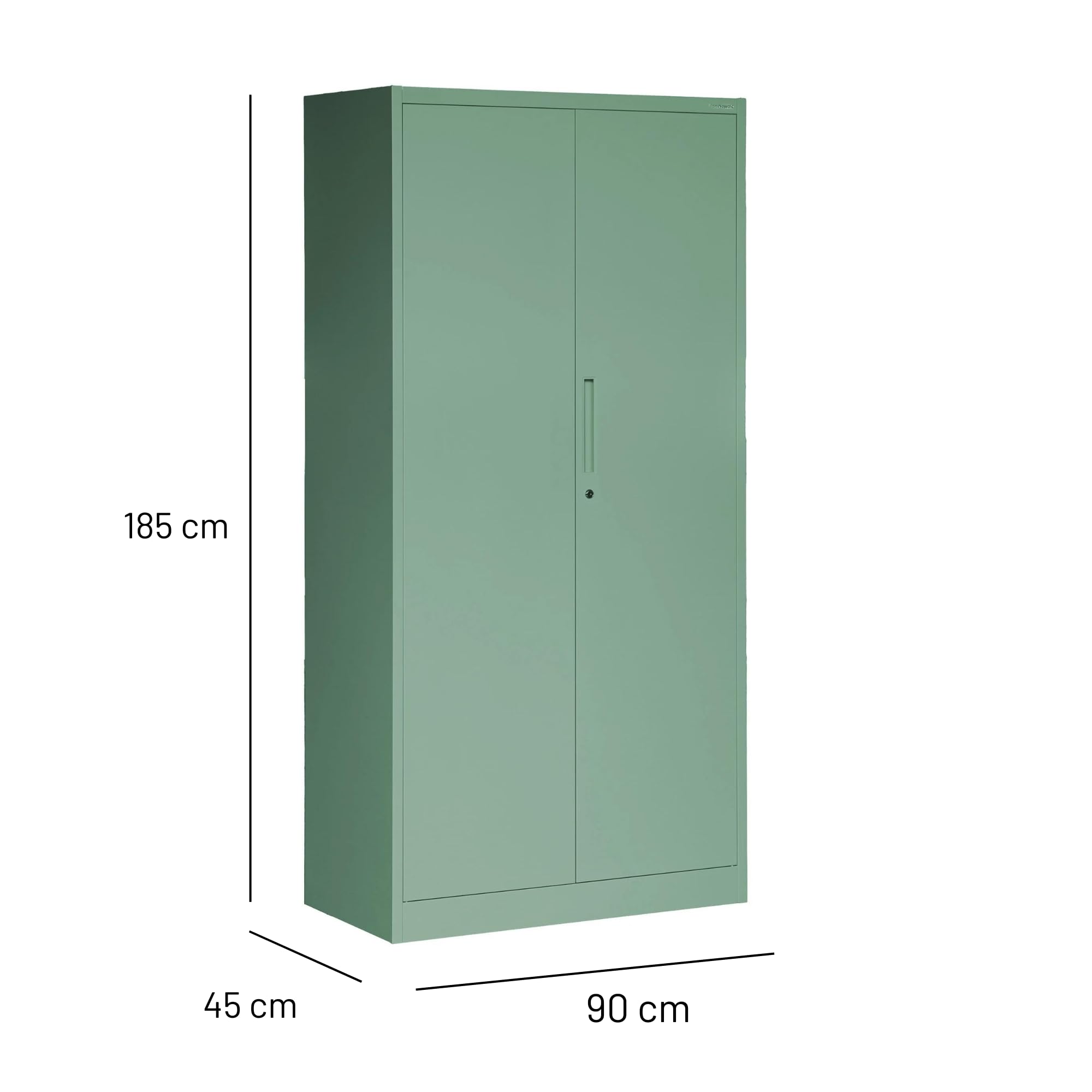 Domator Armadio Metallico C34 Armadietto Archivio per utensili Porte a battente Appendiabiti Verniciato a polvere 185 cm x 90 cm x 45 cm (Verde pastello)