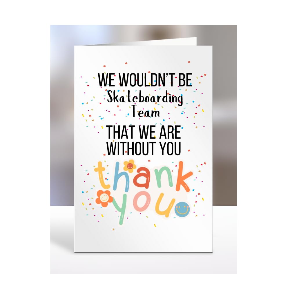 Skateboarding Card for skateboarder, Coach Gift, Thank You Present for Men or Women, Leaving or Retirement, Presents for Christmas, A5-157_98 — image 1