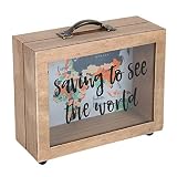 Diseño moderno: esta bonita caja de fondos con un mapa contemporáneo impreso y una parte frontal de cristal tiene un diseño moderno perfecto que a todo el mundo le encanta mirar.