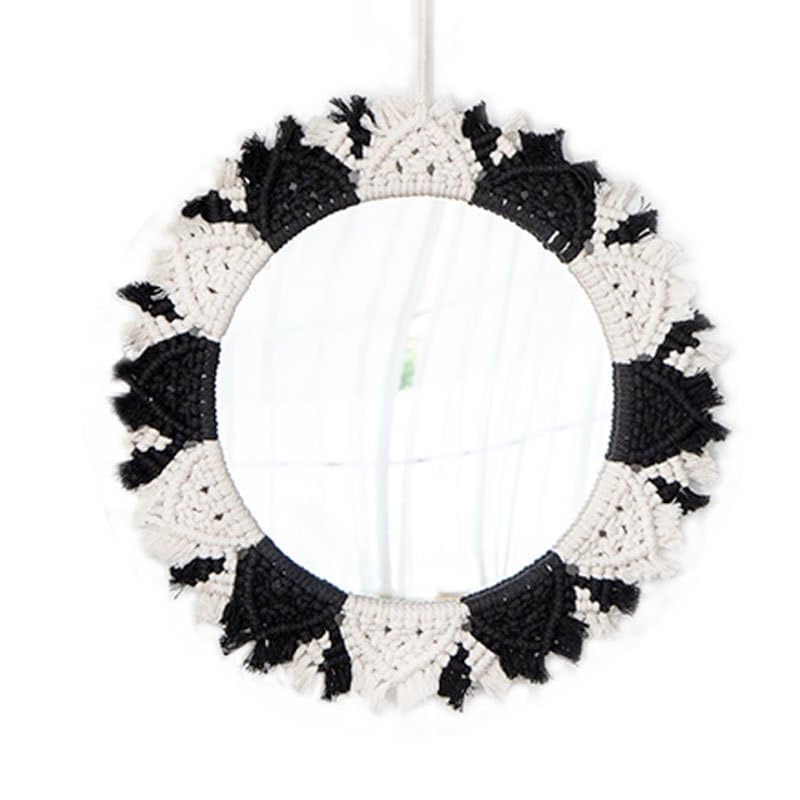 Carillon vent miroir macramé pour une décoration de chambre cocooning