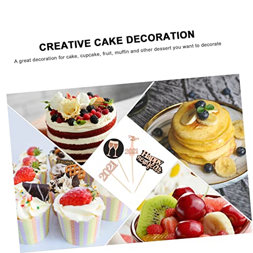 ABOOFAN 40 Pçs Escolha Para Aniversário A Anos Decoração De Festa Brilho Cuake Eve Toppers Picaretas