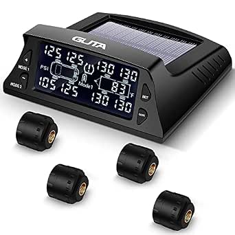 GUTA RV TPMS With 4 Flow-Through Sensors – Real-Time Tire Pressure Monitor For Trailers & Trucks