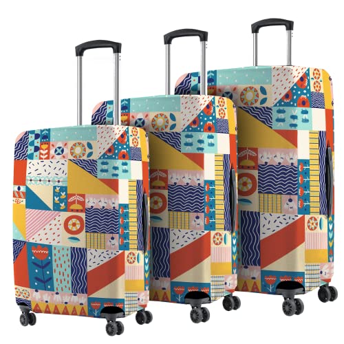 Image of Nasher Miles Polyester Protective Luggage Cover Set of 3 (Small-Medium-Large) - Flower Design