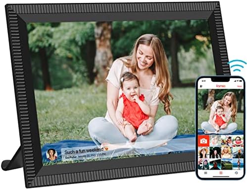 FRAMEO 10.1 Inch Smart WiFi Digital Photo Frame 1280x800 IPS LCD Touch Screen, Auto-Rotate, Motion Sensor, Built in 16GB Memory, Share Moments Instantly via Frameo App from Anywhere