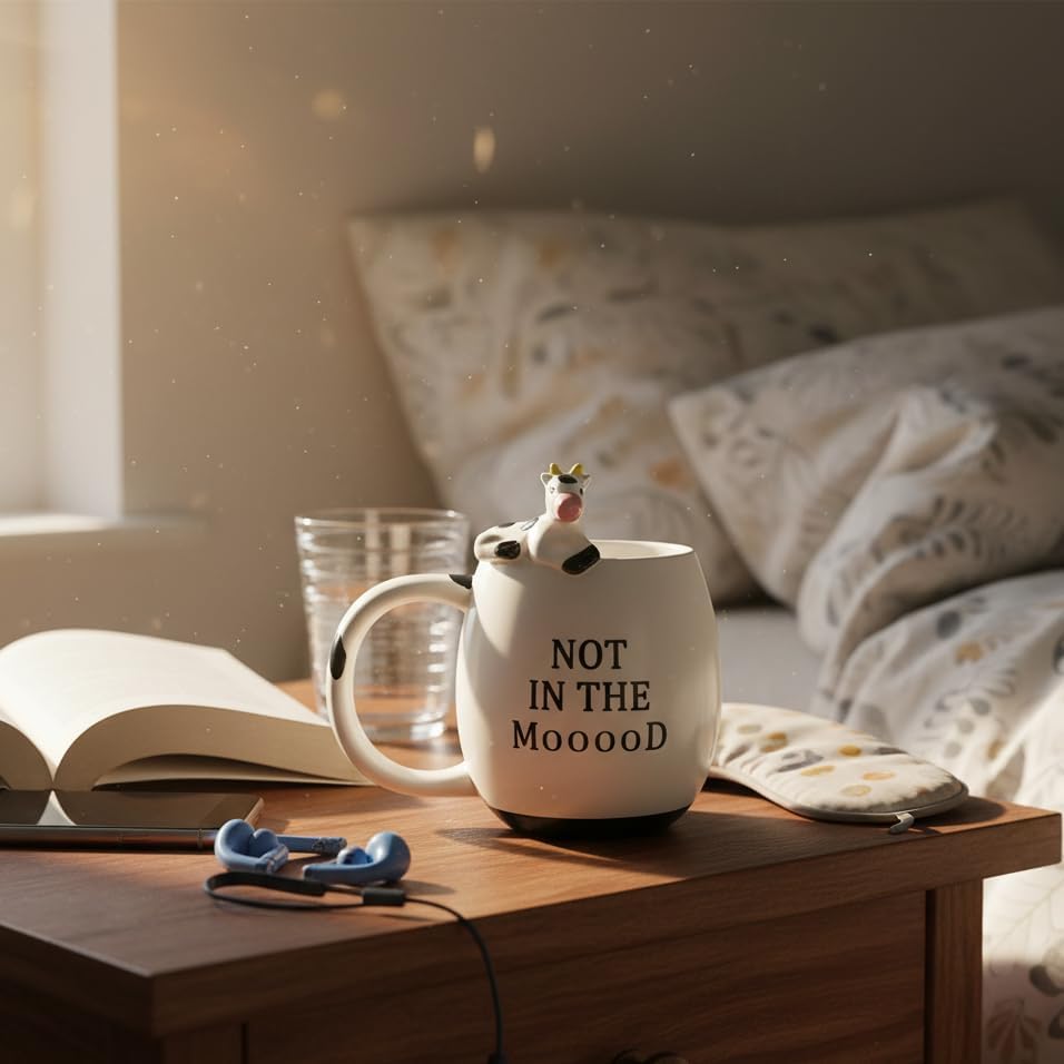 Decodyne Funny Cow Coffee Mug, White Elephant Gifts for Adults, Gag Gifts for Adults, Cute Stuff For Women and Men, Funny Coworker Office, Cool Stuff - 14 Ounce - Image 4